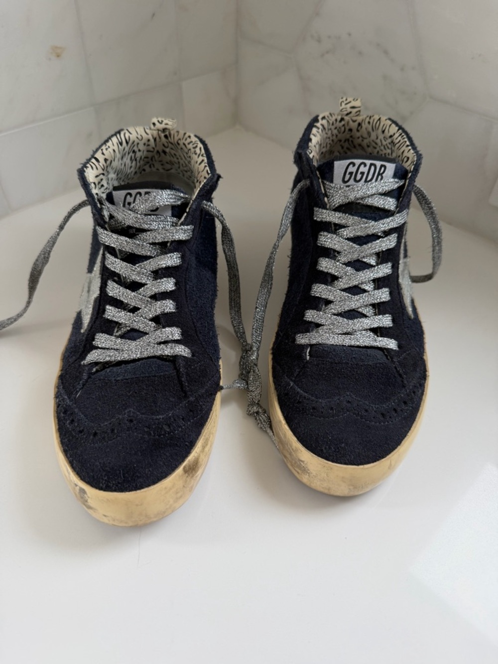 Golden Goose Mid Star Navy Suede